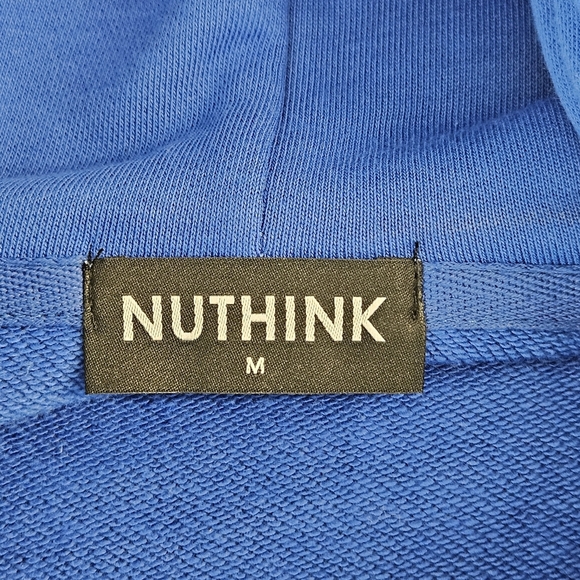 NUTHINK BEAR Blue Hoodie with Graphic Print, Size Medium - Picture 5 of 9